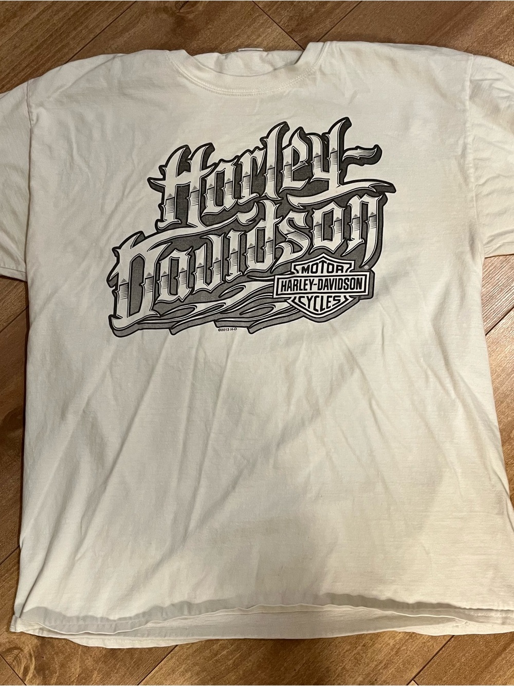 Harley-Davidson White T-Shirt with Black Graphic Logo